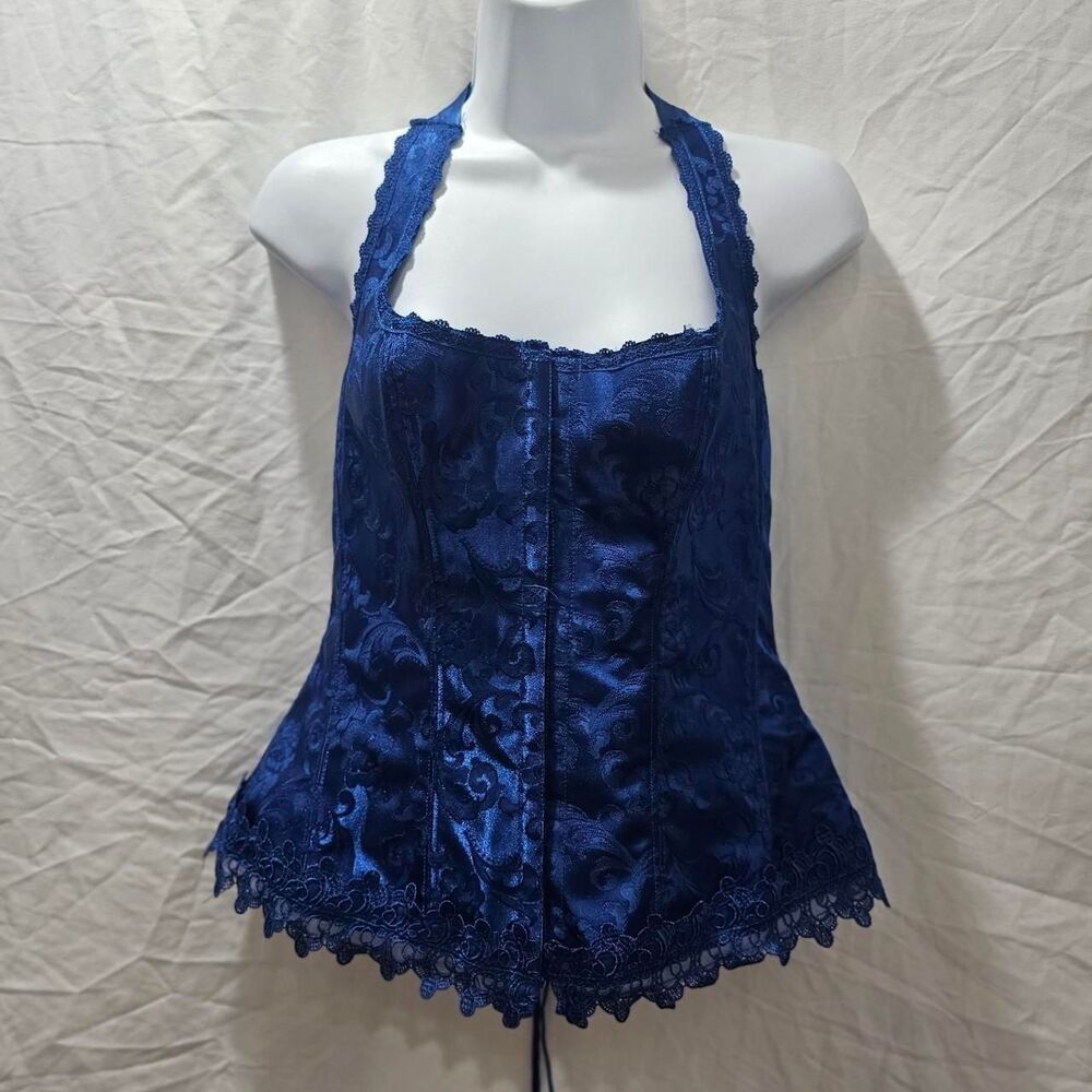 vintage y2k fredericks of hollywood whimsical gothic halter corset - Picture 3 of 4
